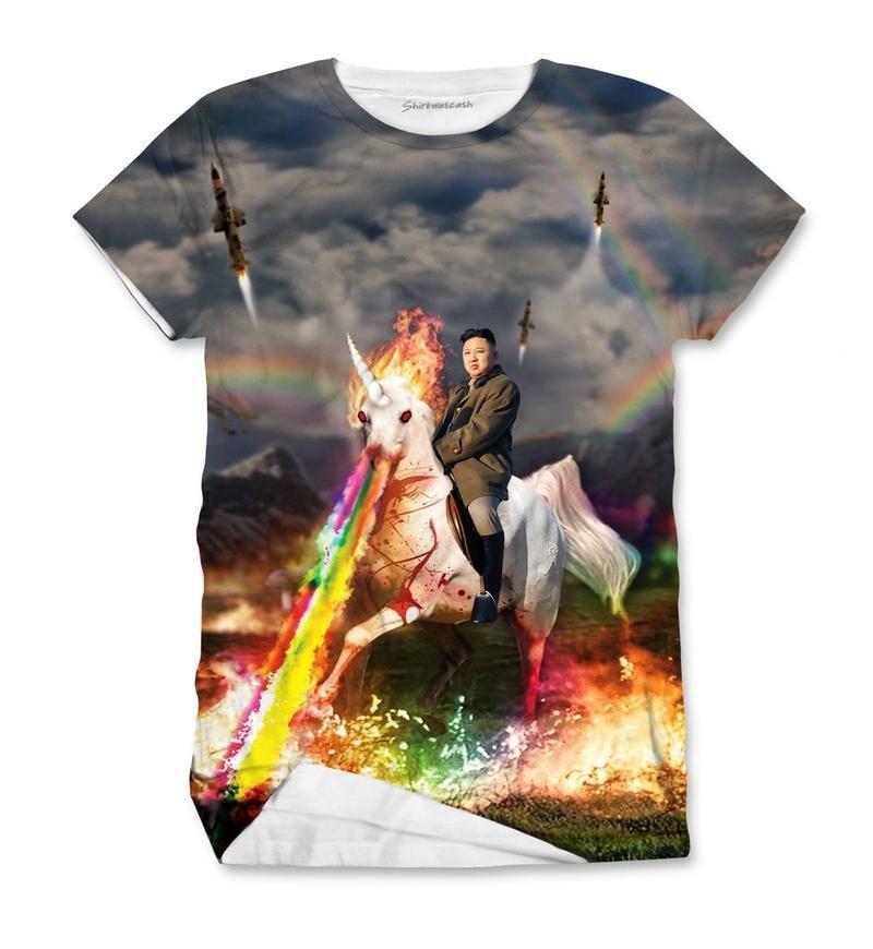Rainbow Unicorn Kim Jong Un Men's T-Shirt