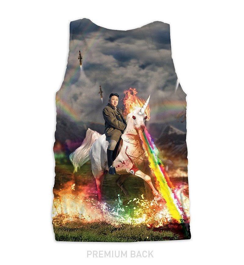 Rainbow Unicorn Kim Jong Un Men's Tank