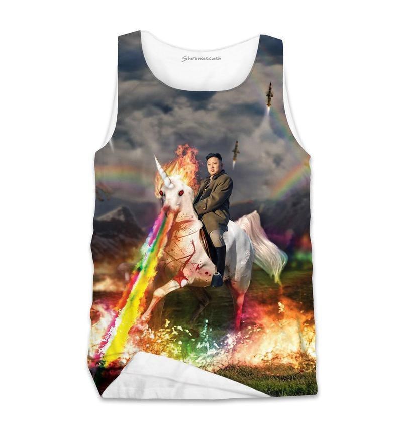 Rainbow Unicorn Kim Jong Un Men's Tank